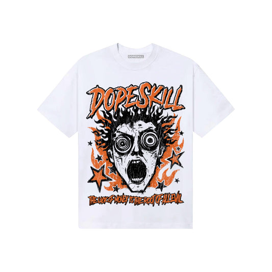 Orange, Black and White Sneakers DopeSkill T-Shirt Root of Evil Graphic Streetwear - White