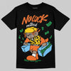 Orange, Black and White Sneakers DopeSkill T-Shirt No Luck, All Hustle Graphic Streetwear - Black