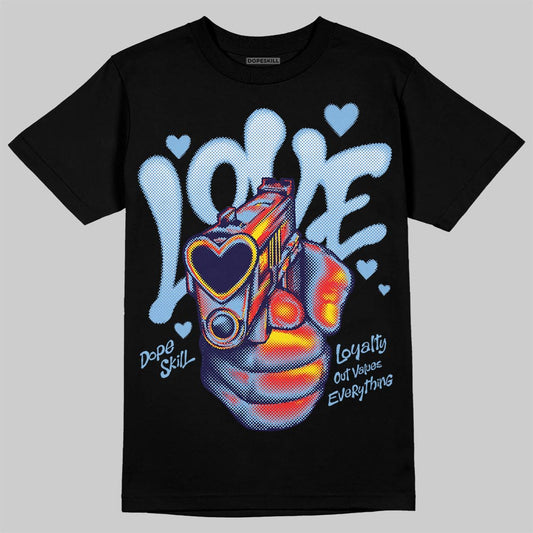 Jordan 6 University Blue DopeSkill T-Shirt Love Shot Graphic Streetwear - Black