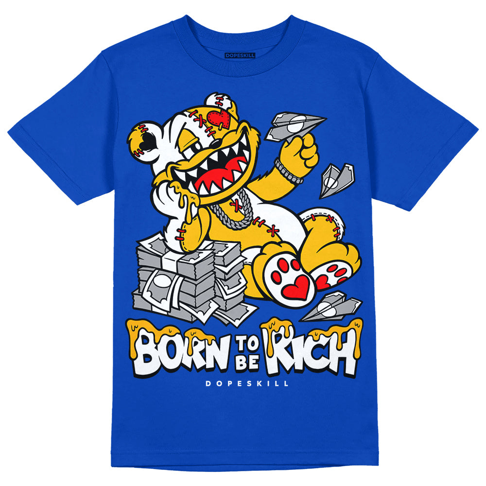 Royal Blue Sneakers DopeSkill Royal Blue T-shirt Born To Be Rich Graphic Streetwear