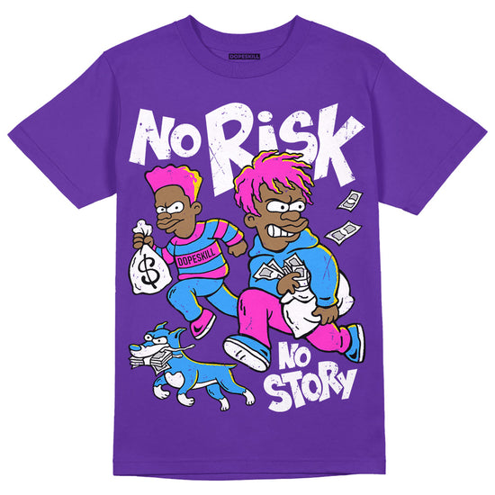 PURPLE Sneakers DopeSkill Purple T-Shirt No Risk No Story Graphic Streetwear