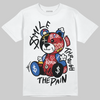Fragment x UNION x Jordan 1 High OG “Varsity Red/Sport Royal” DopeSkill T-Shirt Smile Through The Pain Graphic Streetwear - White