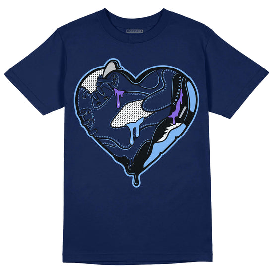 Jordan 5 SE “Georgetown” DopeSkill Midnight Navy T-Shirt Heart Jordan 5 Graphic Streetwear