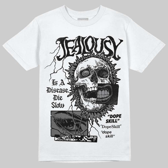 Jordan 4 “Black Cat” (2025) DopeSkill T-Shirt Jealousy Graphic Streetwear - White