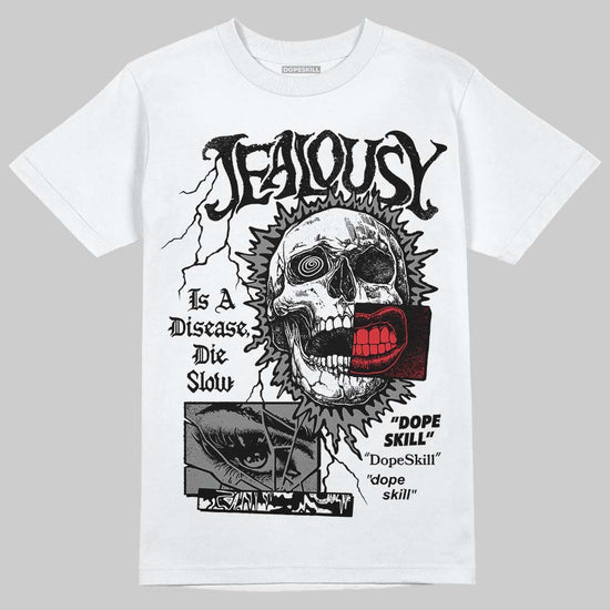 Jordan 10 Retro Shadow (2025) DopeSkill T-Shirt Jealousy Graphic Streetwear - White
