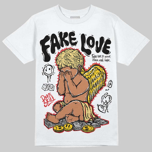 Quai 54 x Air Jordan 1 Retro Low OG Tour Yellow Black DopeSkill T-Shirt False Love Graphic Streetwear - White 