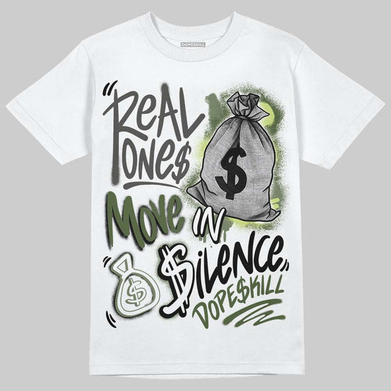 New Balance 1890 Faded Black Utility Green DopeSkill T-Shirt Real Ones Move In Silence Graphic Streetwear - White