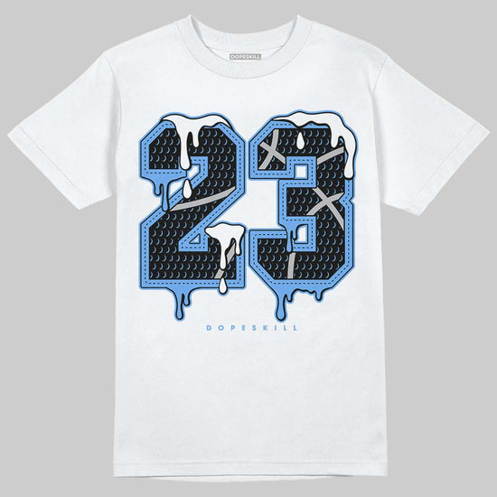 Jordan 5 Black University Blue DopeSkill T-Shirt No.23 Graphic Streetwear - White