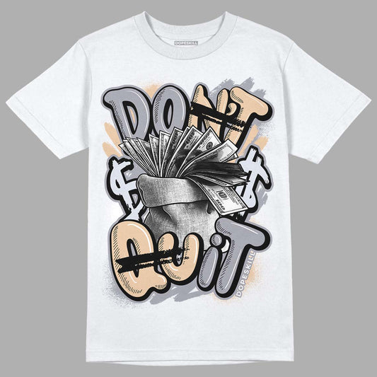 Jordan 4 Retro Frozen Moments DopeSkill T-Shirt Don't Quit Graphic Streetwear - White 