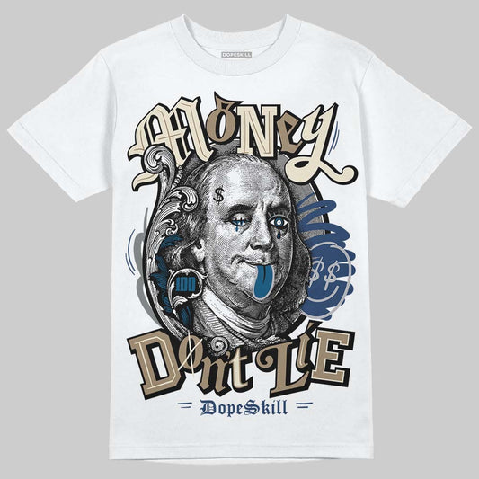 Asics Gel-Kayano 14 ‘Cream Pure Silver’ DopeSkill T-Shirt Money Don't Lie Graphic Streetwear - WHite