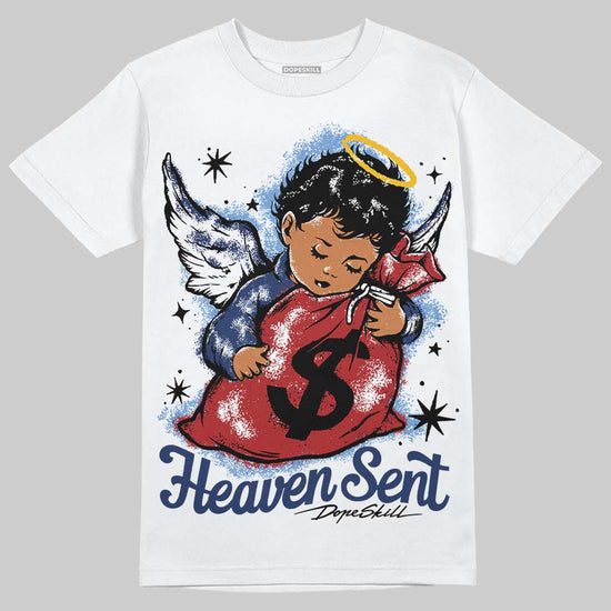 Jordan 1 High OG "Midnight Navy" DopeSkill T-Shirt Heaven Sent Graphic Streetwear - White