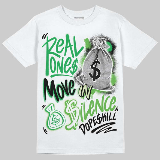 Travis Scott x Jordan Jumpman Jack "GREEN SPARK" DopeSkill T-Shirt Real Ones Move In Silence Graphic Streetwear - White
