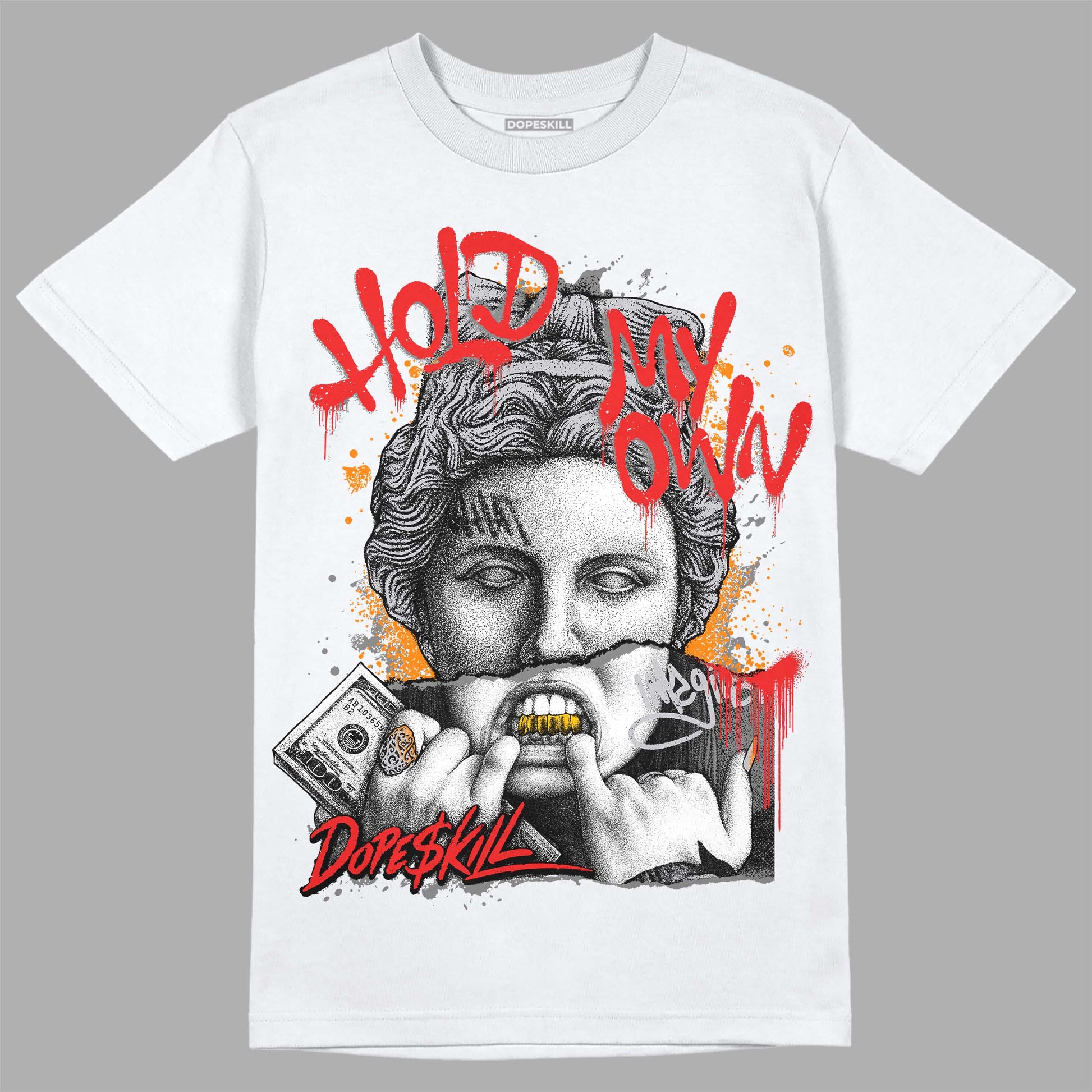 Grey Sneakers DopeSkill T-Shirt Hold My Own Graphic Streetwear - White