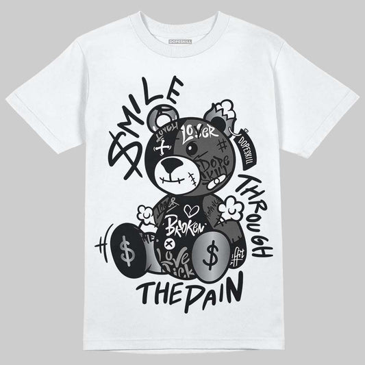 Jordan 11 TD Cleats "Patent Black" DopeSkill T-Shirt Smile Through The Pain Graphic Streetwear - White