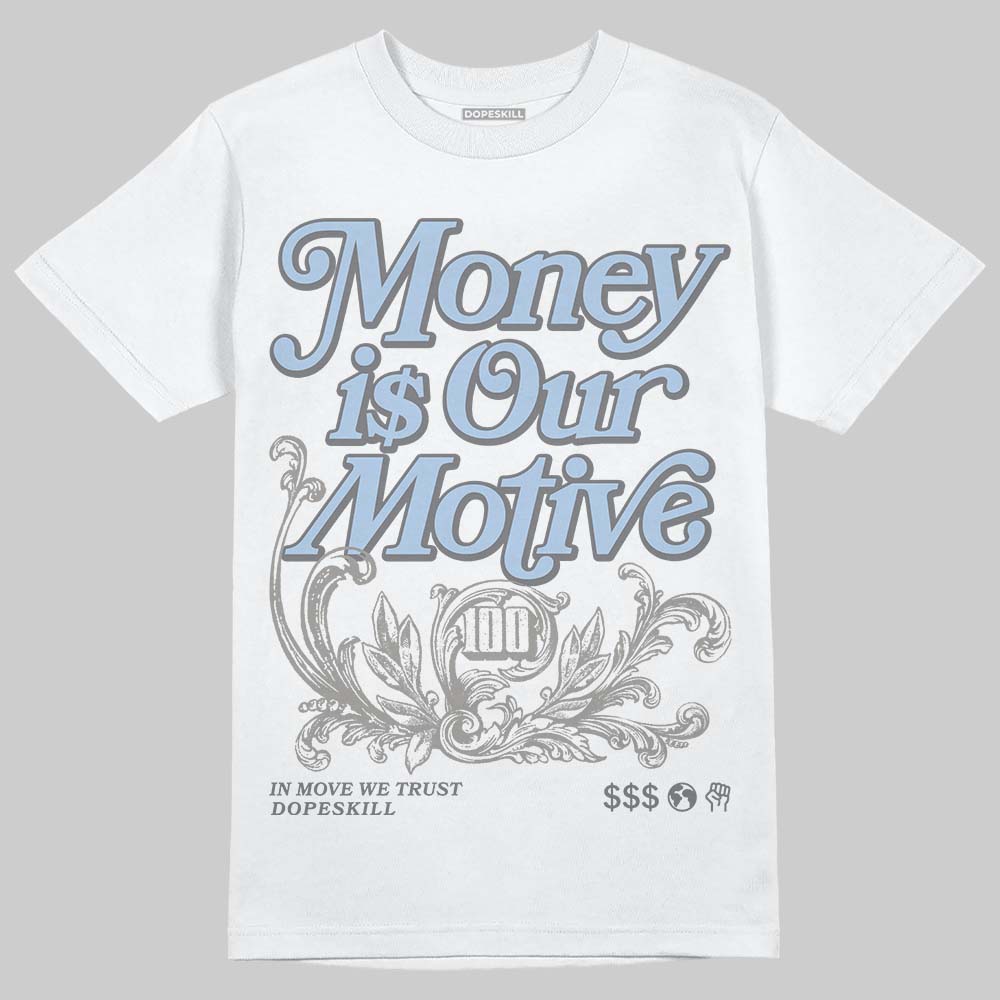 New Balance Abzorb 2000 “Silver/Blue” DopeSkill T-Shirt Money Is Our Motive Typo Graphic Streetwear - White