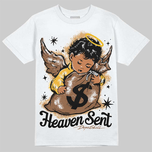 Jordan 1 High OG Black Metallic Gold DopeSkill T-Shirt Heaven Sent Graphic Streetwear - White