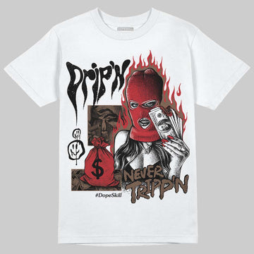 Jordan 9 'Olive' DopeSkill T-Shirt Drip'n Never Tripp'n Graphic Streetwear - WHite