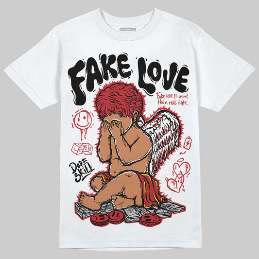 Jordan 14 Retro Ferrari (2025) DopeSkill T-Shirt False Love Graphic Streetwear - White