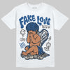 Jordan 1 Low OG “Storm Blue” DopeSkill T-Shirt False Love Graphic Streetwear - White