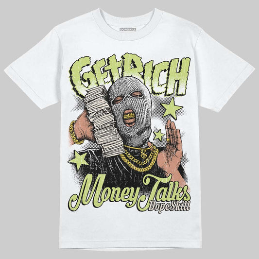 Jordan 5 “Luminous Green” DopeSkill T-Shirt Get Rich Graphic Streetwear - White