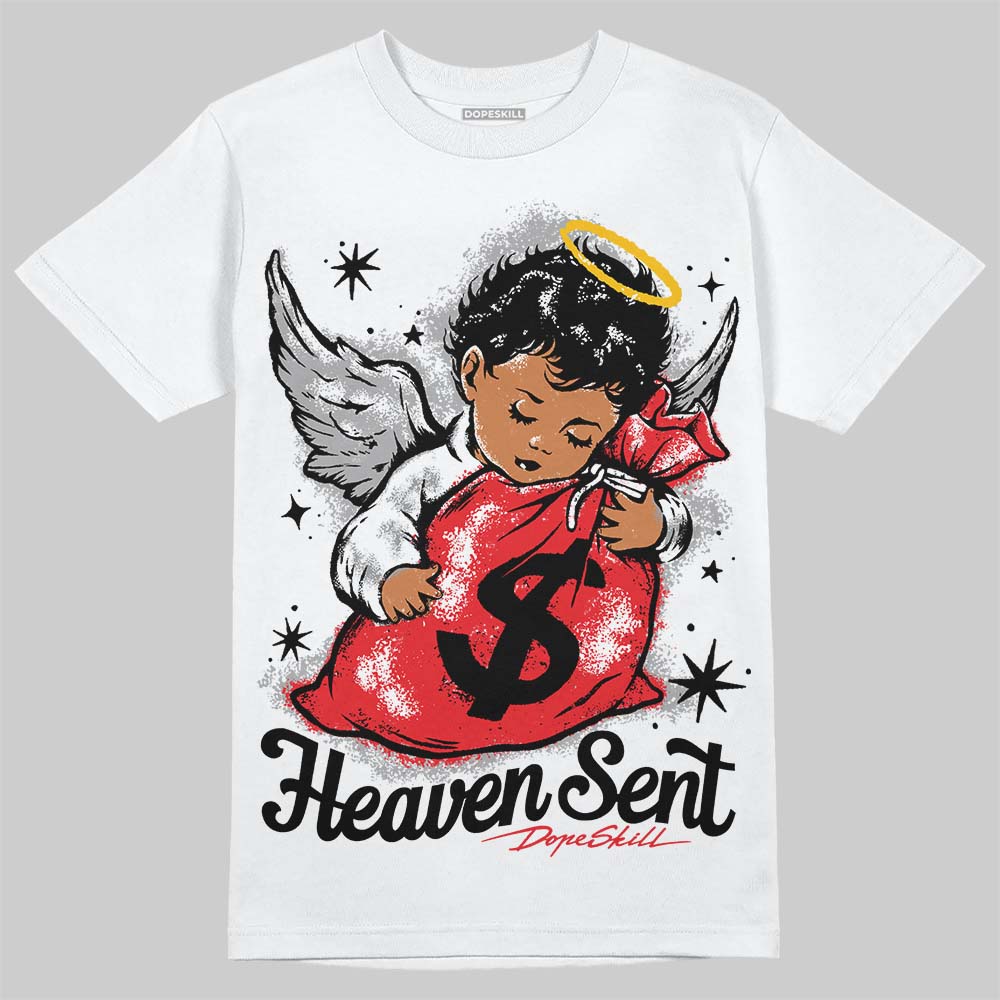 Jordan 4 “White Thunder” DopeSkill T-Shirt Heaven Sent Graphic Streetwear - White