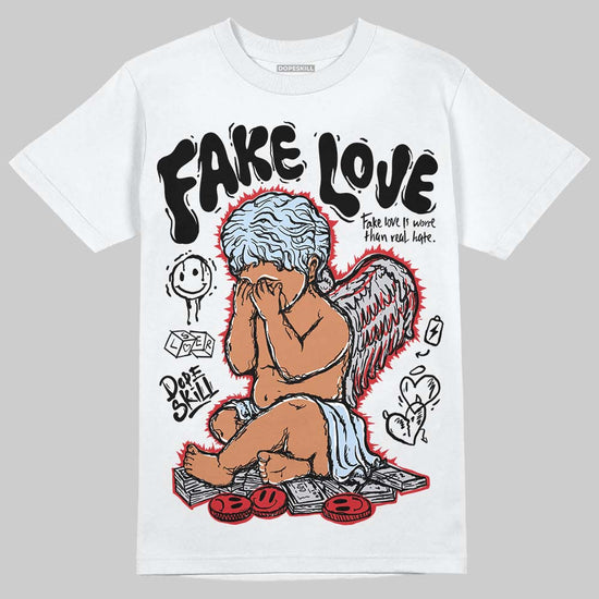 Jordan 5 Retro OG Black Metallic Reimagined DopeSkill T-Shirt False Love Graphic Streetwear - White