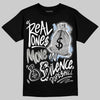 Jordan 5 "White Metallic" DopeSkill T-Shirt Real Ones Move In Silence Graphic Streetwear - Black