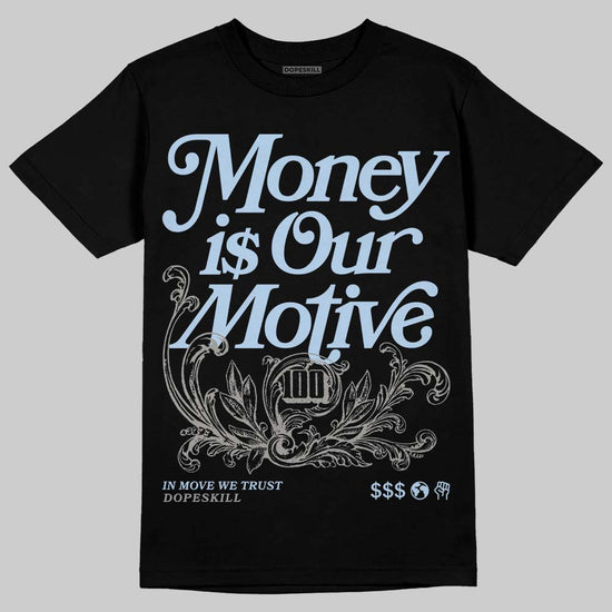 New Balance Abzorb 2000 “Silver/Blue” DopeSkill T-Shirt Money Is Our Motive Typo Graphic Streetwear - Black