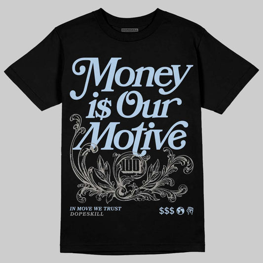 New Balance Abzorb 2000 “Silver/Blue” DopeSkill T-Shirt Money Is Our Motive Typo Graphic Streetwear - Black