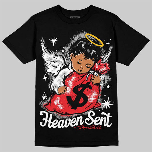 Jordan 4 “White Thunder” DopeSkill T-Shirt Heaven Sent Graphic Streetwear - Black