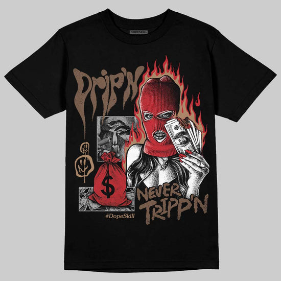 Jordan 9 'Olive' DopeSkill T-Shirt Drip'n Never Tripp'n Graphic Streetwear - Black