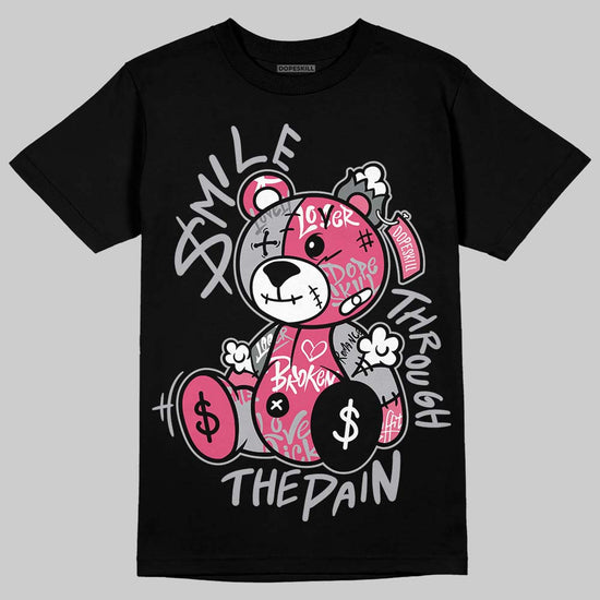 ASICS Gel Kayano 14 Pink Glo DopeSkill T-Shirt Smile Through The Pain Graphic Streetwear - Black