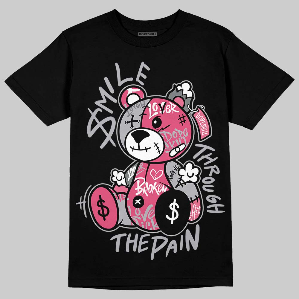 ASICS Gel Kayano 14 Pink Glo DopeSkill T-Shirt Smile Through The Pain Graphic Streetwear - Black