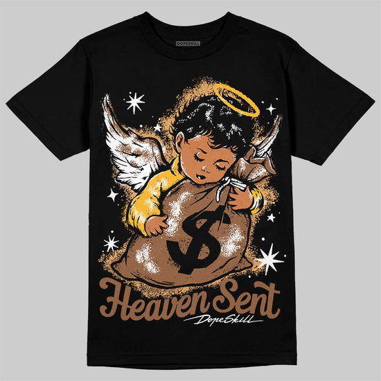 Jordan 1 High OG Black Metallic Gold DopeSkill T-Shirt Heaven Sent Graphic Streetwear - Black