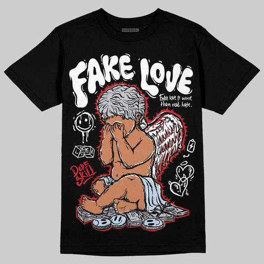 Jordan 5 Retro OG Black Metallic Reimagined DopeSkill T-Shirt False Love Graphic Streetwear - Black