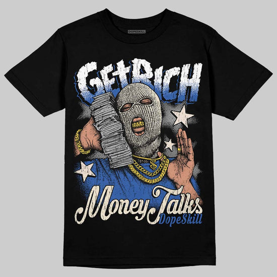 Jordan 1 Low Travis Scott x Fragment DopeSkill T-Shirt Get Rich Graphic Streetwear - Black