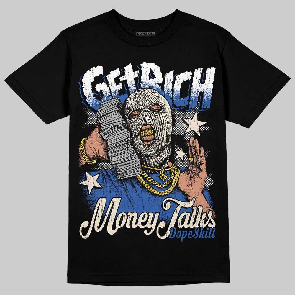 Jordan 1 Low Travis Scott x Fragment DopeSkill T-Shirt Get Rich Graphic Streetwear - Black
