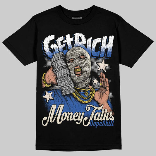 Jordan 1 Low Travis Scott x Fragment DopeSkill T-Shirt Get Rich Graphic Streetwear - Black