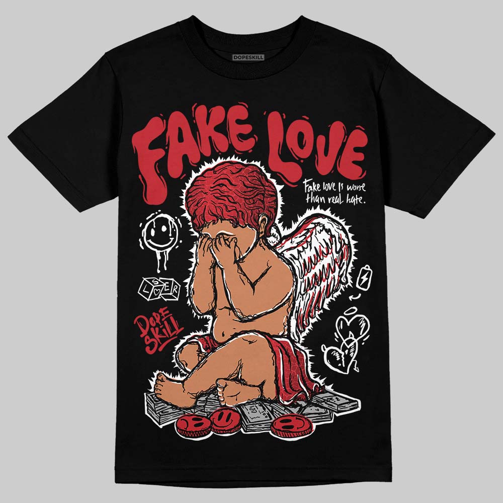 Jordan 1 High OG “Ruby” DopeSkill T-Shirt False Love Graphic Streetwear - Black