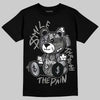 Jordan 11 TD Cleats "Patent Black" DopeSkill T-Shirt Smile Through The Pain Graphic Streetwear - black