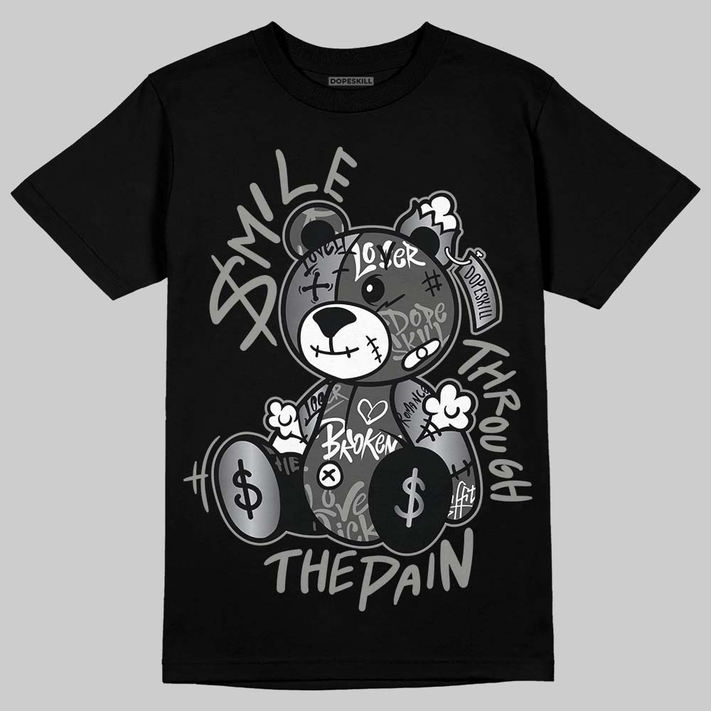 Jordan 11 TD Cleats "Patent Black" DopeSkill T-Shirt Smile Through The Pain Graphic Streetwear - black