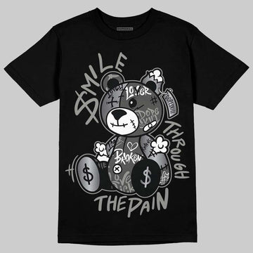 Jordan 11 TD Cleats "Patent Black" DopeSkill T-Shirt Smile Through The Pain Graphic Streetwear - black