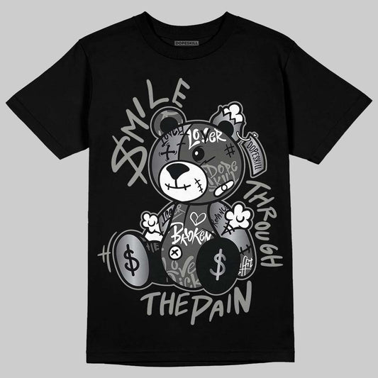 Jordan 11 TD Cleats "Patent Black" DopeSkill T-Shirt Smile Through The Pain Graphic Streetwear - black