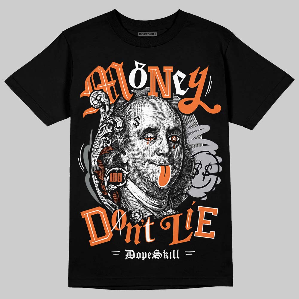 Asics Gel Kayano 14 'Silver Piquant Orange' DopeSkill T-Shirt Money Don't Lie Graphic Streetwear - Black