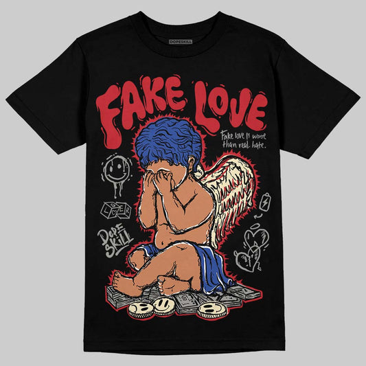 Jordan 4 “Rare Air” DopeSkill T-Shirt False Love Graphic Streetwear - Black