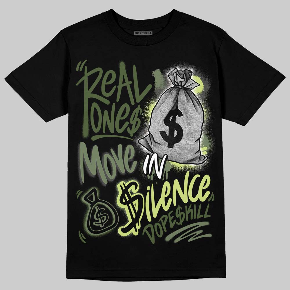 New Balance 1890 Faded Black Utility Green DopeSkill T-Shirt Real Ones Move In Silence Graphic Streetwear - black