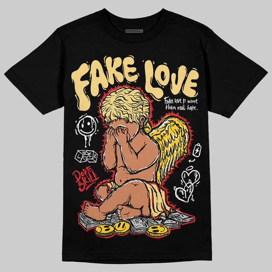 Quai 54 x Air Jordan 1 Retro Low OG Tour Yellow Black DopeSkill T-Shirt False Love Graphic Streetwear - Black 