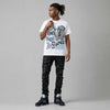 Black University Blue 5s DopeSkill T-Shirt Real Ones Move In Silence Graphic