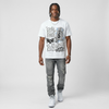 White Metallic 5s DopeSkill T-Shirt Real Ones Move In Silence Graphic