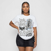 White Metallic 5s DopeSkill T-Shirt Real Ones Move In Silence Graphic
